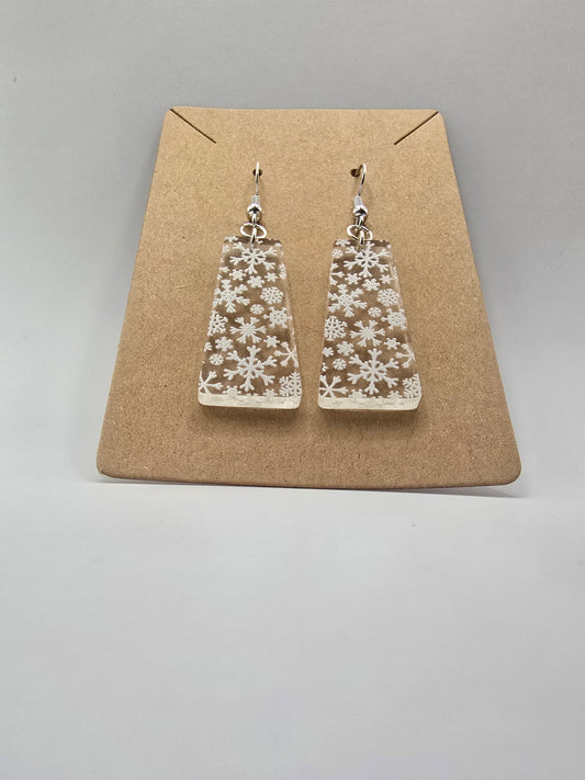 Snowflake Trapezoid Earrings – Elegant Winter-Inspired Jewelry