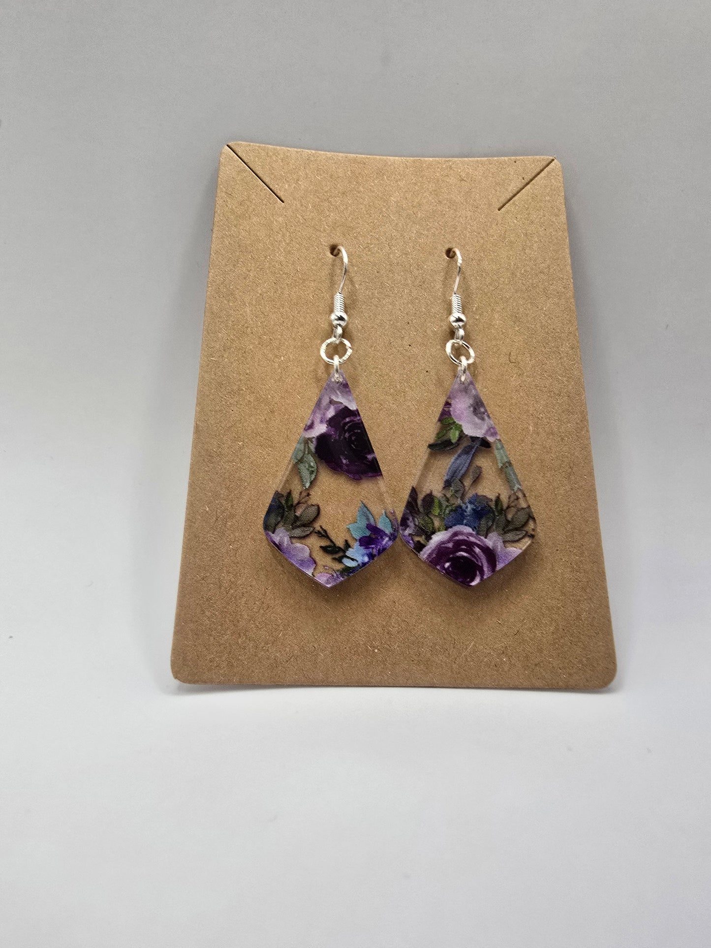 Purple Rose Earrings – Elegant Floral-Inspired Jewelry