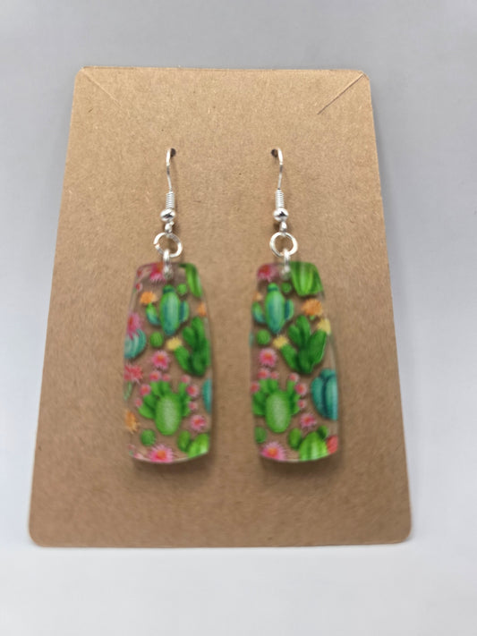 Floral Cactus Earrings – Nature-Inspired Boho Jewelry