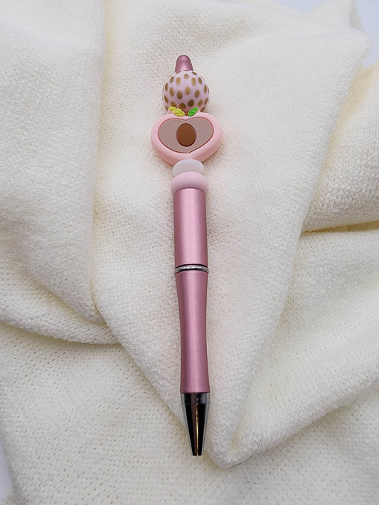 Peach Beaded Pen