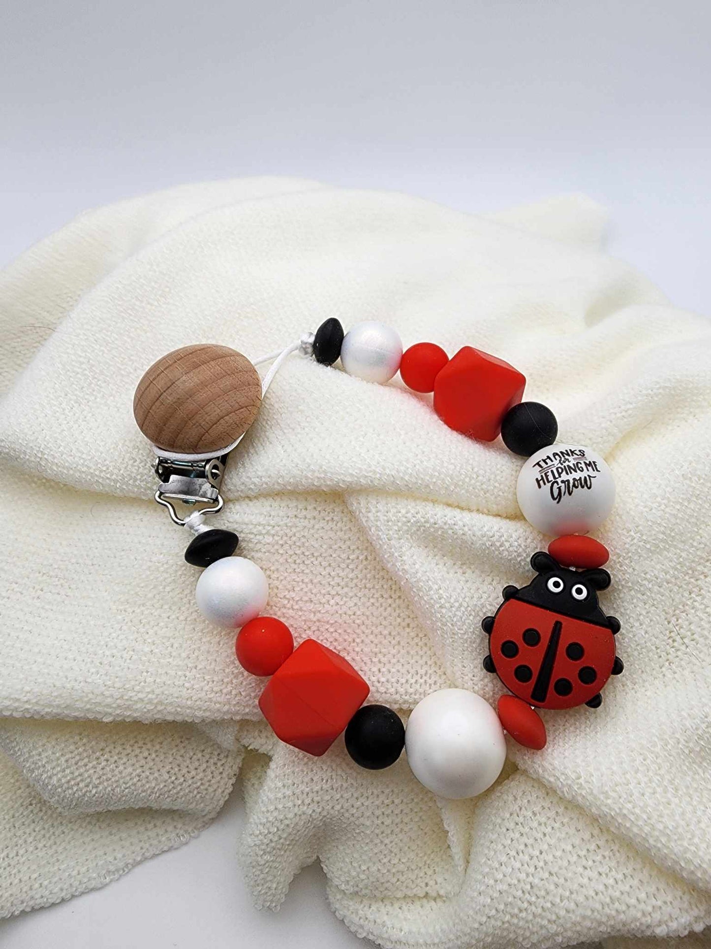 Ladybug Pacifier Clip