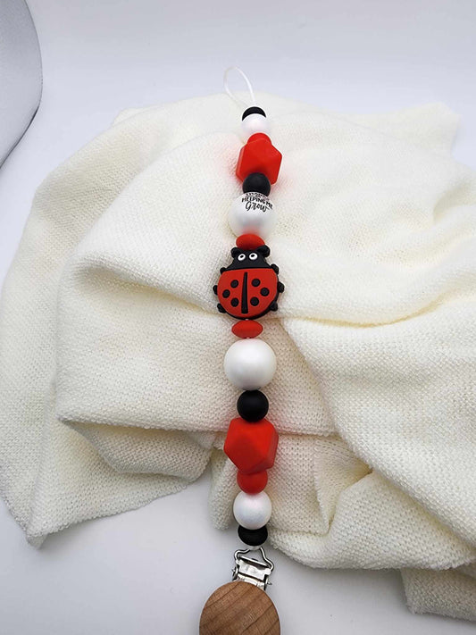 Ladybug Pacifier Clip