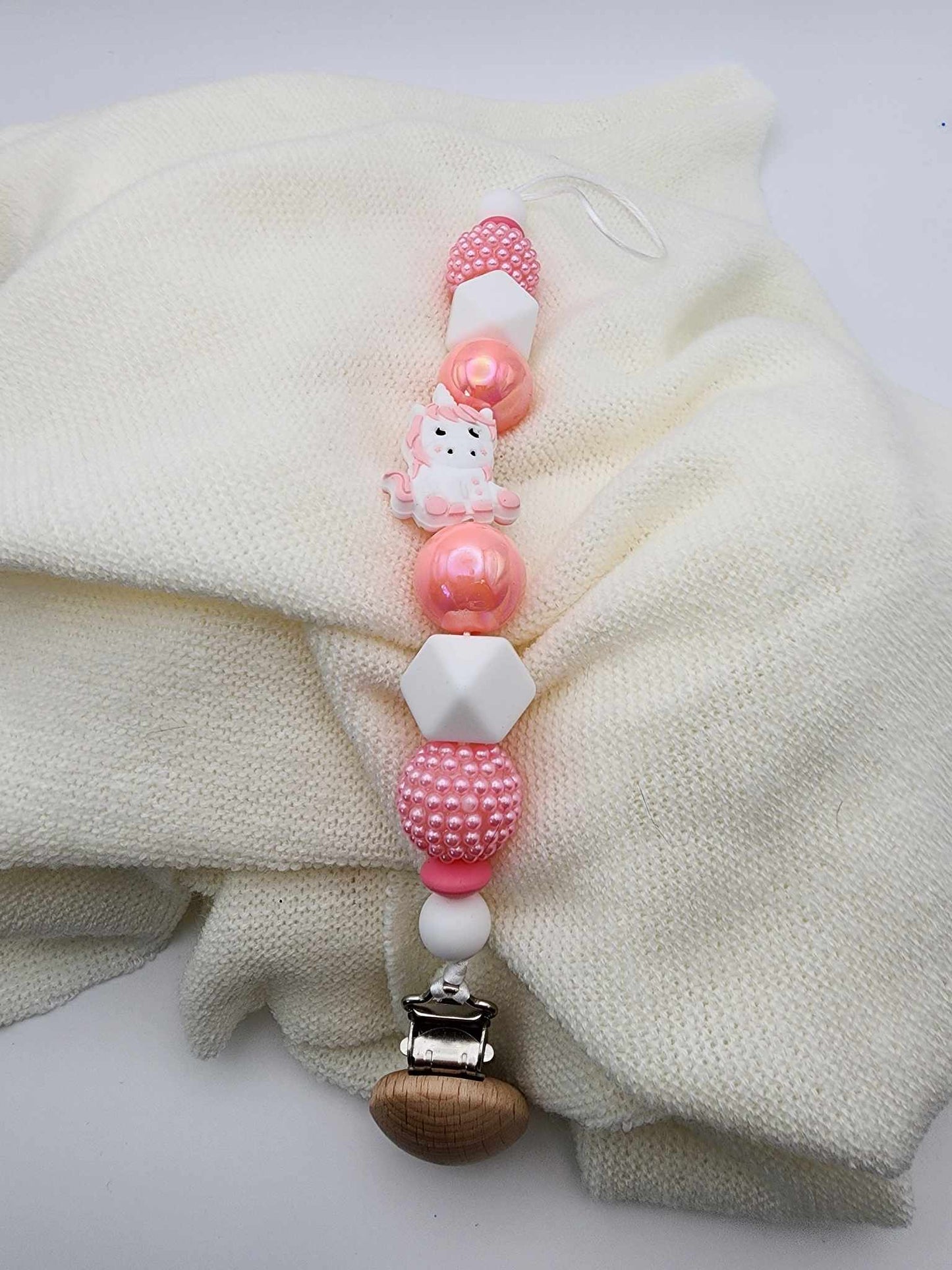 Sitting Unicorn Pacifier Clip