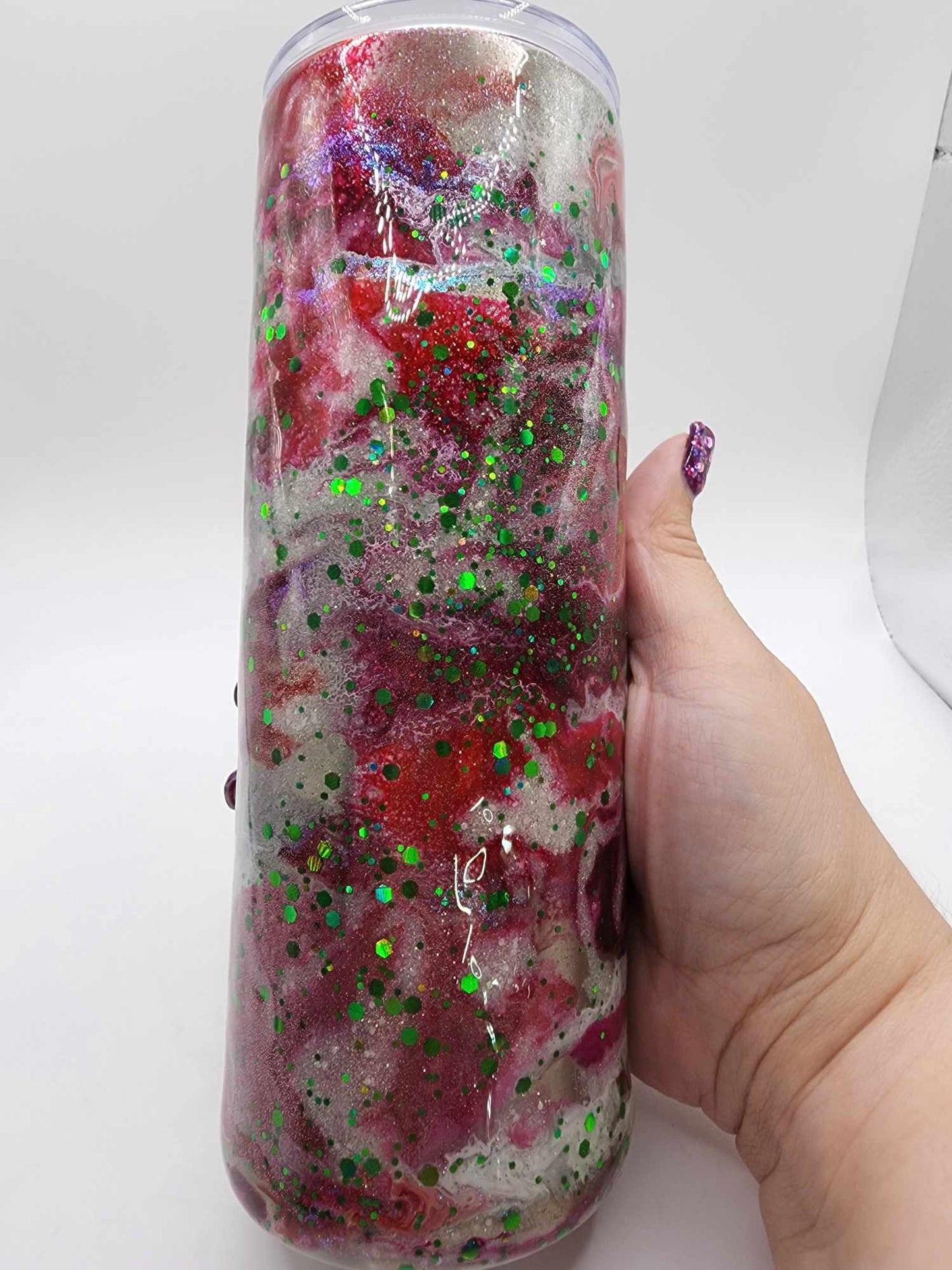 24-oz Red, Green, White Galaxy Tumbler