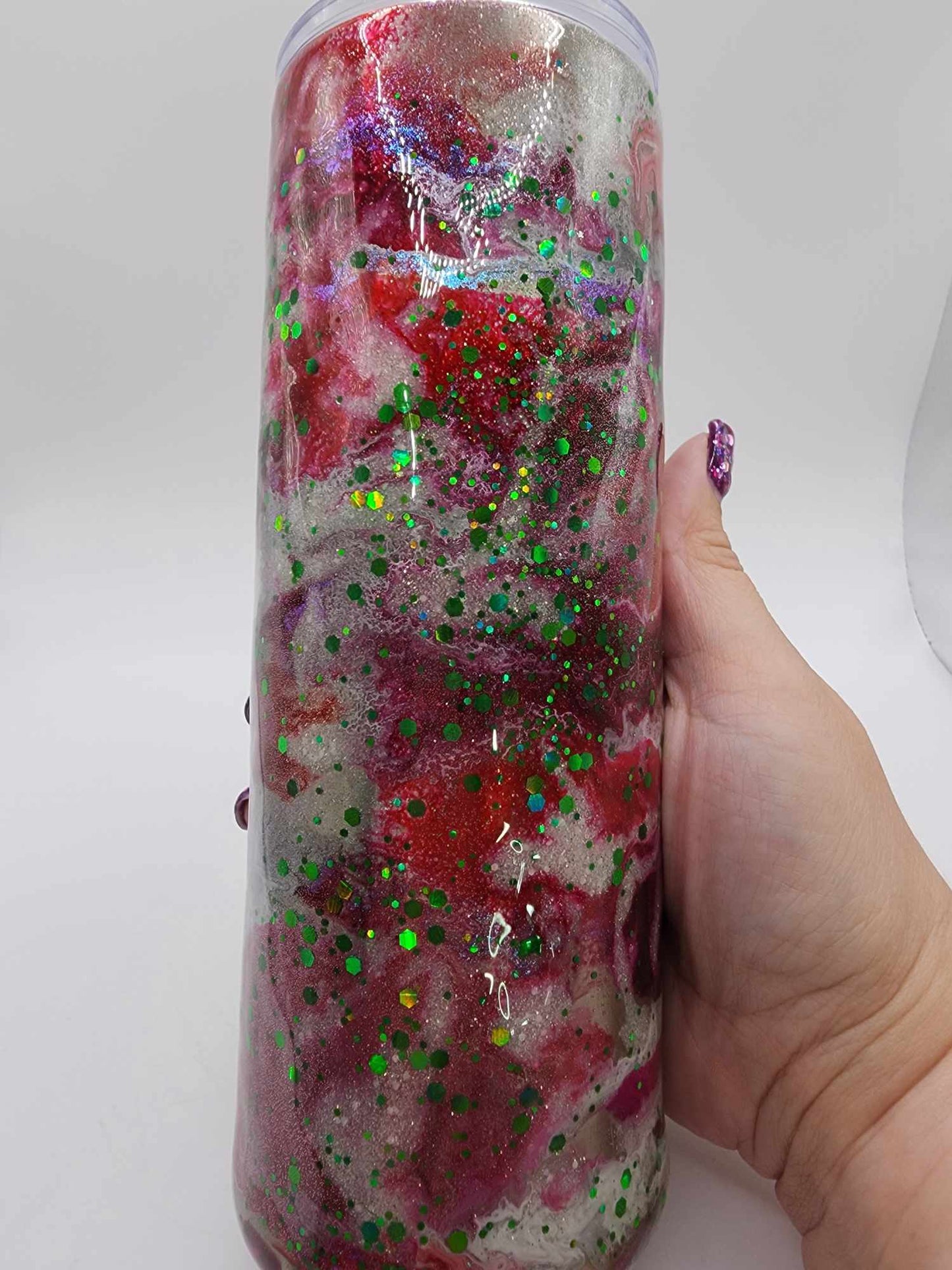 24-oz Red, Green, White Galaxy Tumbler