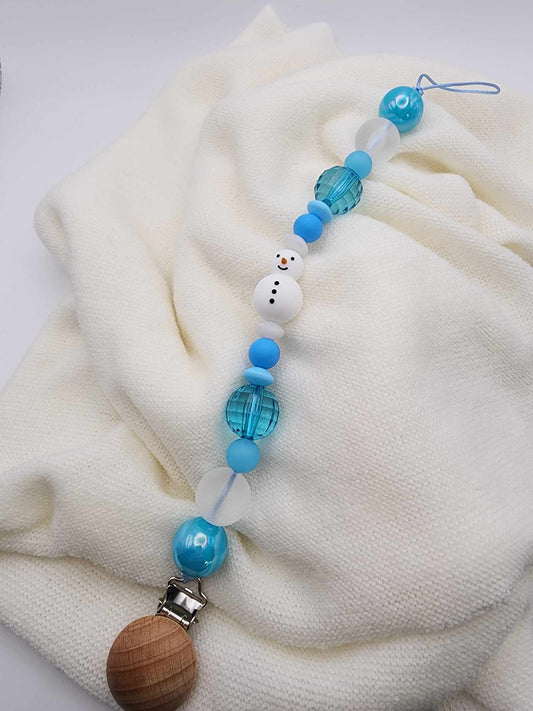 3-D Snowman Pacifier Clip