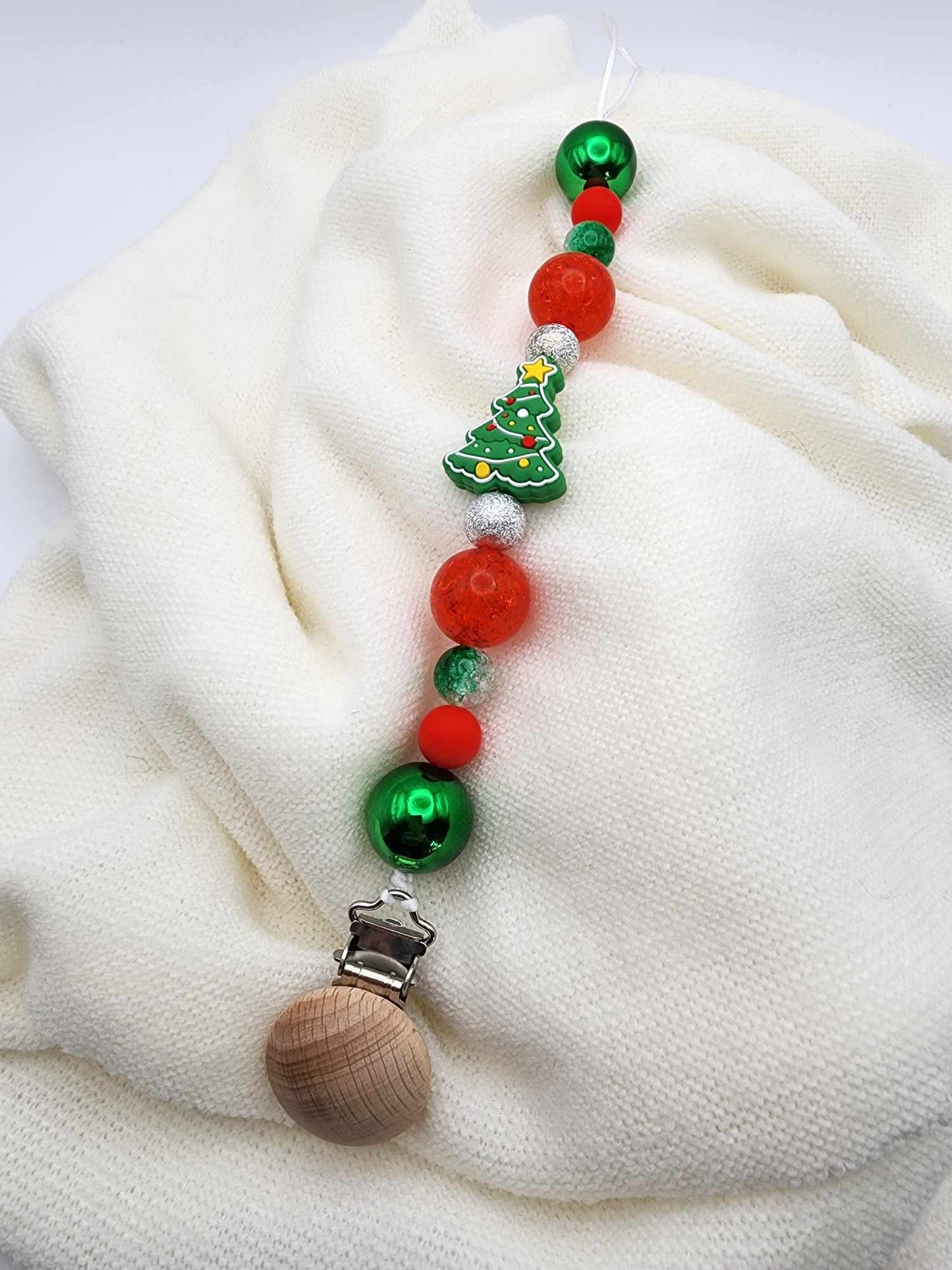 Christmas Tree Pacifier Clip