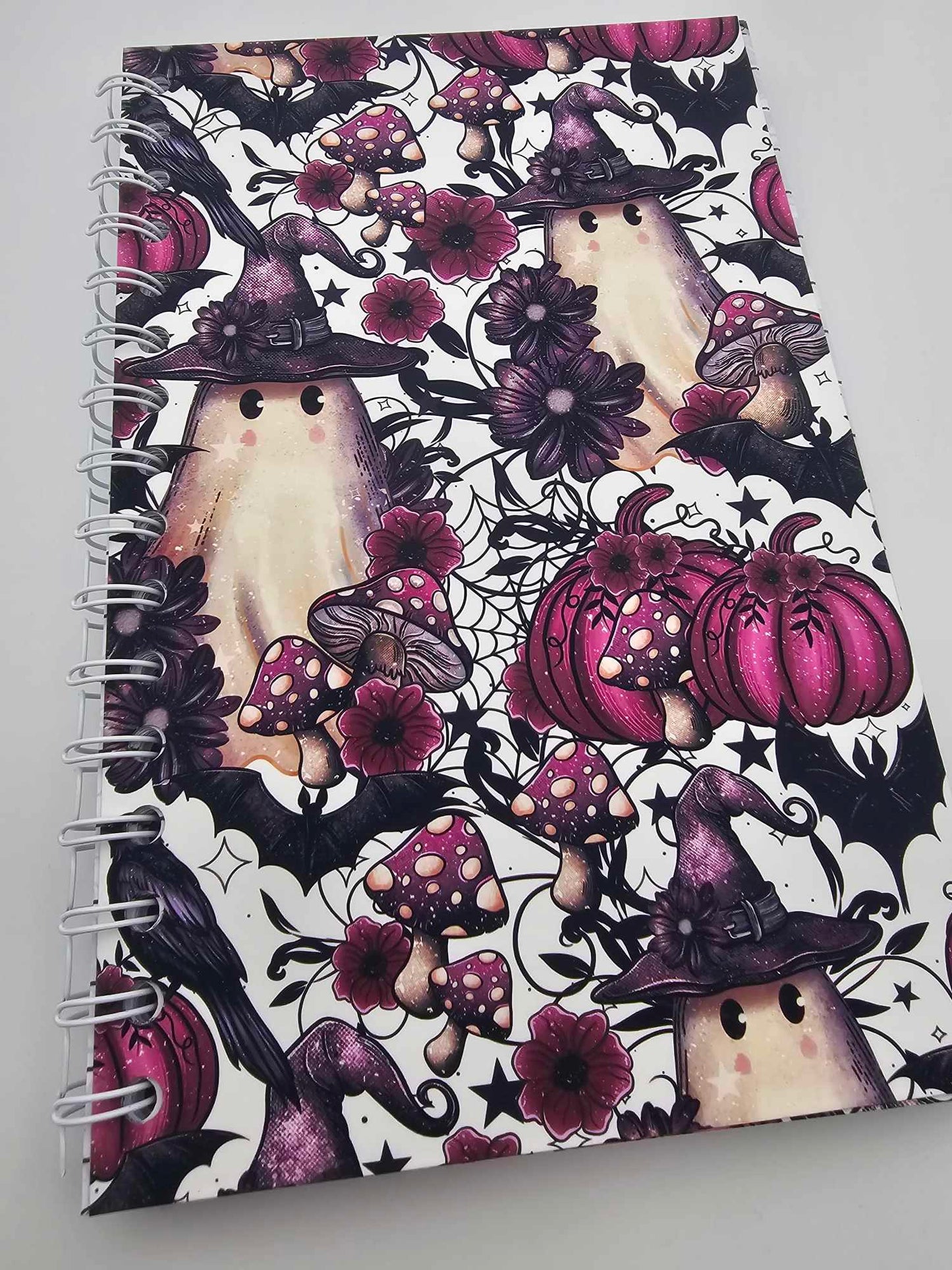 Ghost Floral Spiral Notebook